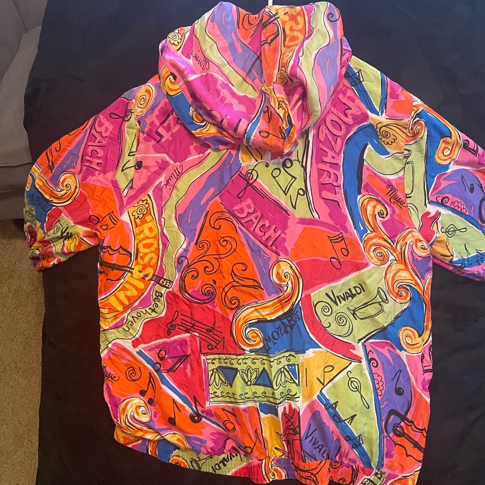 Saks Fifth Avenue Silk Blouse with Artistic Flair and hoodie - Picture 2 of 4